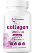 Micro Ingredients Multi Collagen Pills for Women & Men 240 Capsules | Type I II III V X - Hydrolyzed Collagen Peptides with Biotin Hyaluronic Acid & Vitamin C | Hair Skin Nail & Joint Support