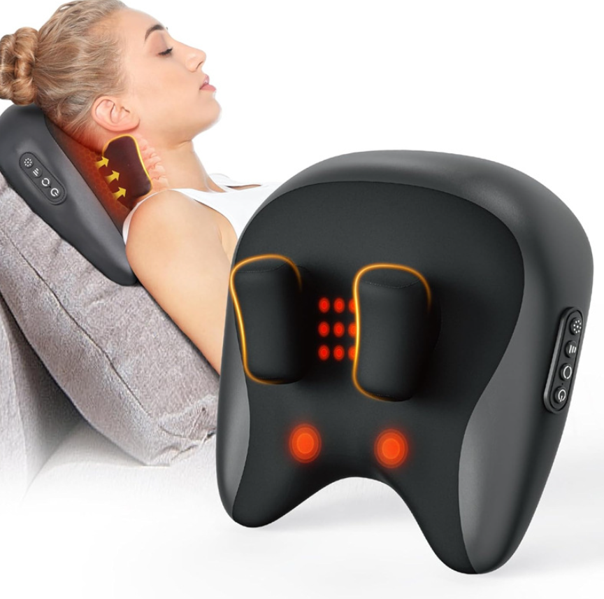 Neck & Shoulder Shiatsu Massager Pillow | Deep Kneading Electric Massage Cushion