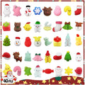 40pcs Christmas Mochi Squishy Toys Squishies Christmas Toys for Kids Girls Boys Adults Stress Relieve Chrisrmas Party Favors Stocking Stuffers.